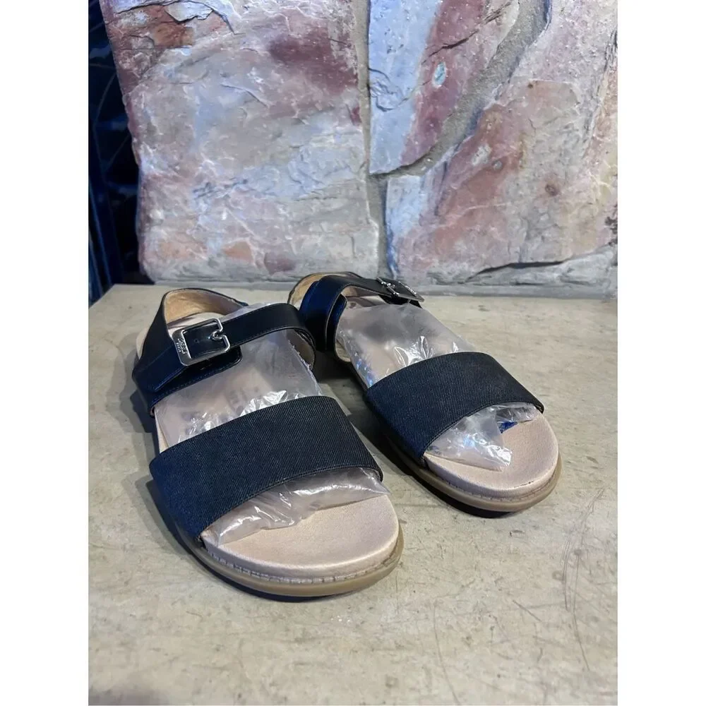 Dr Scholl’s Karma Black Buckled Open Toe Sandals Women’s Size 10